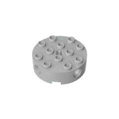 Brick Round 4 x 4 with 4 Side Pin Holes and Center Axle Hole #6222 Brick Round 4 x 4 with 4 Side Pin Holes and Center Axle Hole #6222 - 71-Light Bluish Gray Lego Block Sets Alternative