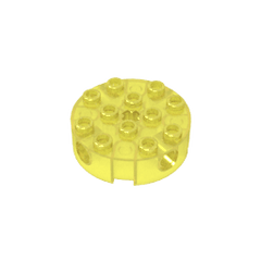 Brick Round 4 x 4 with 4 Side Pin Holes and Center Axle Hole #6222 Brick Round 4 x 4 with 4 Side Pin Holes and Center Axle Hole #6222 - 130-Trans Yellow Lego Block Sets Alternative