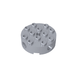 Brick Round 4 x 4 with 4 Side Pin Holes and Center Axle Hole #6222 Brick Round 4 x 4 with 4 Side Pin Holes and Center Axle Hole #6222 - 73-Flat Silver Lego Block Sets Alternative