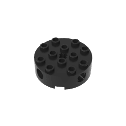 Brick Round 4 x 4 with 4 Side Pin Holes and Center Axle Hole #6222 Brick Round 4 x 4 with 4 Side Pin Holes and Center Axle Hole #6222 - 80-Black Lego Block Sets Alternative