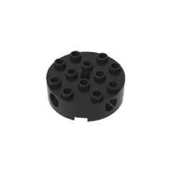 Brick Round 4 x 4 with 4 Side Pin Holes and Center Axle Hole #6222 Brick Round 4 x 4 with 4 Side Pin Holes and Center Axle Hole #6222 - 80-Black Lego Block Sets Alternative