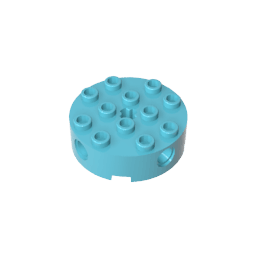 Brick Round 4 x 4 with 4 Side Pin Holes and Center Axle Hole #6222 Brick Round 4 x 4 with 4 Side Pin Holes and Center Axle Hole #6222 - 46-Medium Azure Lego Block Sets Alternative