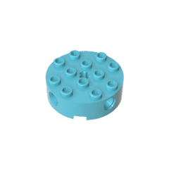 Brick Round 4 x 4 with 4 Side Pin Holes and Center Axle Hole #6222 Brick Round 4 x 4 with 4 Side Pin Holes and Center Axle Hole #6222 - 46-Medium Azure Lego Block Sets Alternative
