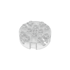 Brick Round 4 x 4 with 4 Side Pin Holes and Center Axle Hole #6222 Brick Round 4 x 4 with 4 Side Pin Holes and Center Axle Hole #6222 - 180-Trans Clear Lego Block Sets Alternative