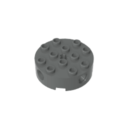 Brick Round 4 x 4 with 4 Side Pin Holes and Center Axle Hole #6222 Brick Round 4 x 4 with 4 Side Pin Holes and Center Axle Hole #6222 - 72-Dark Bluish Gray Lego Block Sets Alternative