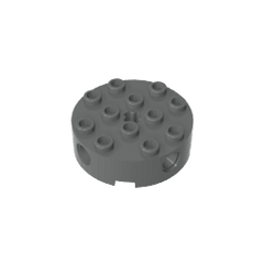 Brick Round 4 x 4 with 4 Side Pin Holes and Center Axle Hole #6222 Brick Round 4 x 4 with 4 Side Pin Holes and Center Axle Hole #6222 - 72-Dark Bluish Gray Lego Block Sets Alternative