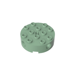 Brick Round 4 x 4 with 4 Side Pin Holes and Center Axle Hole #6222 Brick Round 4 x 4 with 4 Side Pin Holes and Center Axle Hole #6222 - 48-Sand Green Lego Block Sets Alternative