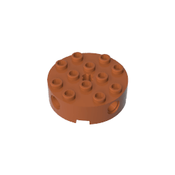 Brick Round 4 x 4 with 4 Side Pin Holes and Center Axle Hole #6222 Brick Round 4 x 4 with 4 Side Pin Holes and Center Axle Hole #6222 - 83-Dark Orange Lego Block Sets Alternative