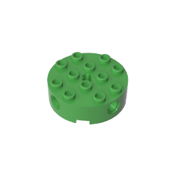 Brick Round 4 x 4 with 4 Side Pin Holes and Center Axle Hole #6222 Brick Round 4 x 4 with 4 Side Pin Holes and Center Axle Hole #6222 - 43-Bright Green Lego Block Sets Alternative