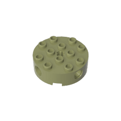 Brick Round 4 x 4 with 4 Side Pin Holes and Center Axle Hole #6222 Brick Round 4 x 4 with 4 Side Pin Holes and Center Axle Hole #6222 - 49-Olive Green Lego Block Sets Alternative