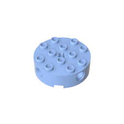 Brick Round 4 x 4 with 4 Side Pin Holes and Center Axle Hole #6222 Brick Round 4 x 4 with 4 Side Pin Holes and Center Axle Hole #6222 - 53-Bright Light Blue Lego Block Sets Alternative
