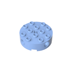 Brick Round 4 x 4 with 4 Side Pin Holes and Center Axle Hole #6222 Brick Round 4 x 4 with 4 Side Pin Holes and Center Axle Hole #6222 - 53-Bright Light Blue Lego Block Sets Alternative