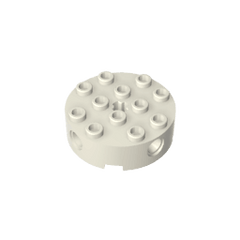 Brick Round 4 x 4 with 4 Side Pin Holes and Center Axle Hole #6222 Brick Round 4 x 4 with 4 Side Pin Holes and Center Axle Hole #6222 - 90-White Lego Block Sets Alternative