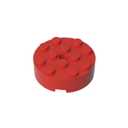 Brick Round 4 x 4 Centre Hole #87081 Brick Round 4 x 4 Centre Hole #87081 - 10-Red Lego Block Sets Alternative