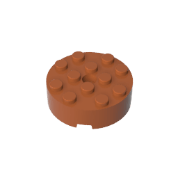 Brick Round 4 x 4 Centre Hole #87081 Brick Round 4 x 4 Centre Hole #87081 - 83-Dark Orange Lego Block Sets Alternative
