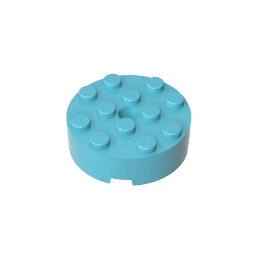 Brick Round 4 x 4 Centre Hole #87081 Brick Round 4 x 4 Centre Hole #87081 - 46-Medium Azure Lego Block Sets Alternative