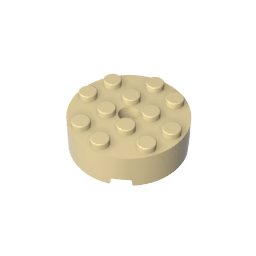 Brick Round 4 x 4 Centre Hole #87081 Brick Round 4 x 4 Centre Hole #87081 - 31-Tan Lego Block Sets Alternative