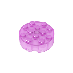 Brick Round 4 x 4 Centre Hole #87081 Brick Round 4 x 4 Centre Hole #87081 - 111-Trans Dark Pink Lego Block Sets Alternative