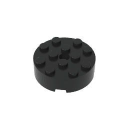 Brick Round 4 x 4 Centre Hole #87081 Brick Round 4 x 4 Centre Hole #87081 - 80-Black Lego Block Sets Alternative