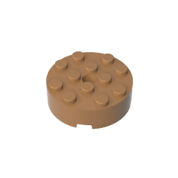 Brick Round 4 x 4 Centre Hole #87081 Brick Round 4 x 4 Centre Hole #87081 - 84-Medium Dark Flesh Lego Block Sets Alternative