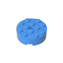 Brick Round 4 x 4 Centre Hole #87081 Brick Round 4 x 4 Centre Hole #87081 - 51-Dark Azure Lego Block Sets Alternative