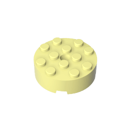 Brick Round 4 x 4 Centre Hole #87081 Brick Round 4 x 4 Centre Hole #87081 - 33-Bright Light Yellow Lego Block Sets Alternative