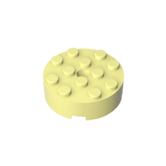 Brick Round 4 x 4 Centre Hole #87081 Brick Round 4 x 4 Centre Hole #87081 - 33-Bright Light Yellow Lego Block Sets Alternative