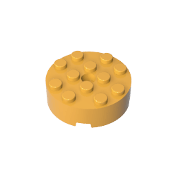 Brick Round 4 x 4 Centre Hole #87081 Brick Round 4 x 4 Centre Hole #87081 - 36-Bright Light Orange Lego Block Sets Alternative