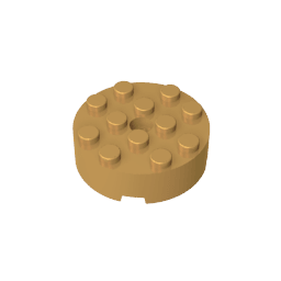 Brick Round 4 x 4 Centre Hole #87081 Brick Round 4 x 4 Centre Hole #87081 - 35-Pearl Gold Lego Block Sets Alternative