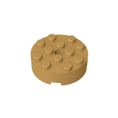 Brick Round 4 x 4 Centre Hole #87081 Brick Round 4 x 4 Centre Hole #87081 - 35-Pearl Gold Lego Block Sets Alternative