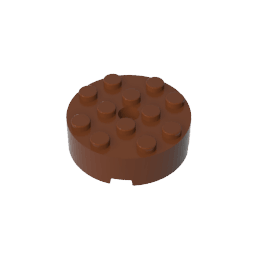 Brick Round 4 x 4 Centre Hole #87081 Brick Round 4 x 4 Centre Hole #87081 - 81-Reddish Brown Lego Block Sets Alternative