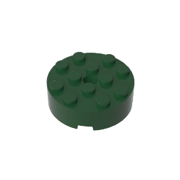 Brick Round 4 x 4 Centre Hole #87081 Brick Round 4 x 4 Centre Hole #87081 - 47-Dark Green Lego Block Sets Alternative