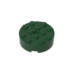 Brick Round 4 x 4 Centre Hole #87081 Brick Round 4 x 4 Centre Hole #87081 - 47-Dark Green Lego Block Sets Alternative