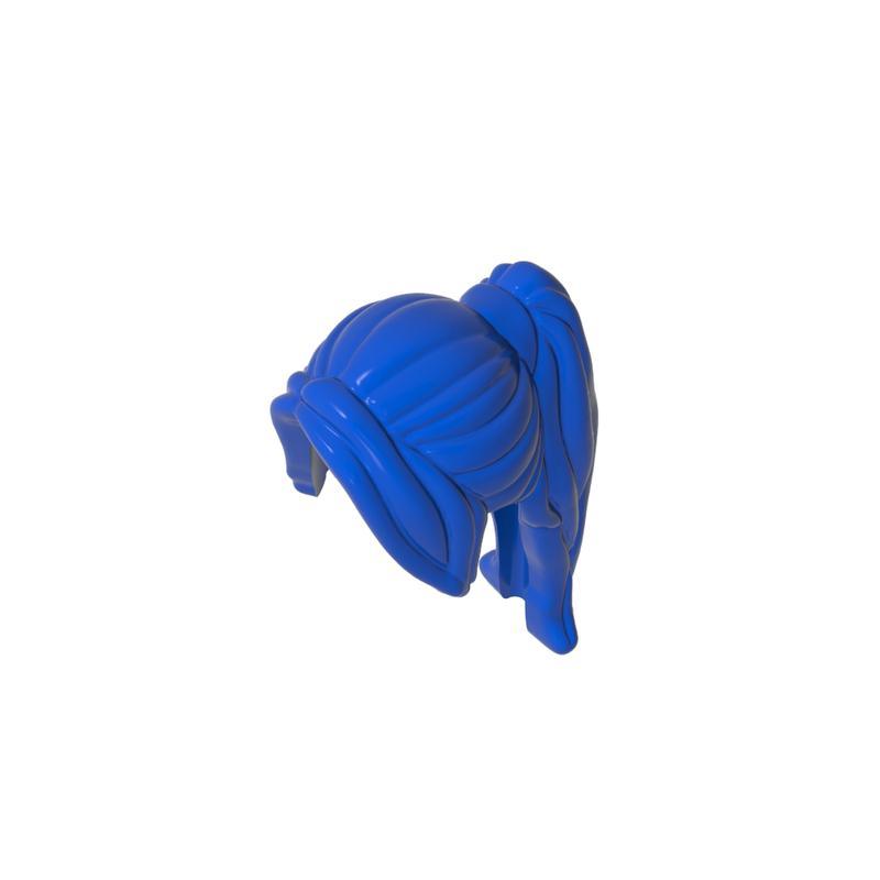 Minifig Hair Ponytail Long with Side Bangs #62696 Minifig Hair Ponytail Long with Side Bangs #62696 - 50-Blue Lego Block Sets Alternative