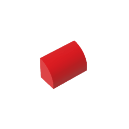 Brick Curved 1 x 2 x 1 No Studs #37352 Brick Curved 1 x 2 x 1 No Studs #37352 - 10-Red Lego Block Sets Alternative