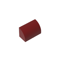 Brick Curved 1 x 2 x 1 No Studs #37352 Brick Curved 1 x 2 x 1 No Studs #37352 - 14-Dark Red Lego Block Sets Alternative