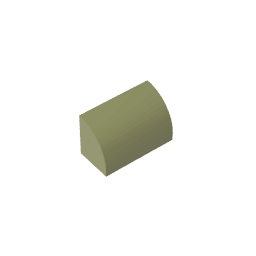 Brick Curved 1 x 2 x 1 No Studs #37352 Brick Curved 1 x 2 x 1 No Studs #37352 - 49-Olive Green Lego Block Sets Alternative