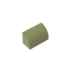 Brick Curved 1 x 2 x 1 No Studs #37352 Brick Curved 1 x 2 x 1 No Studs #37352 - 49-Olive Green Lego Block Sets Alternative