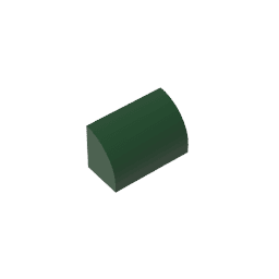 Brick Curved 1 x 2 x 1 No Studs #37352 Brick Curved 1 x 2 x 1 No Studs #37352 - 47-Dark Green Lego Block Sets Alternative