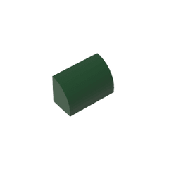 Brick Curved 1 x 2 x 1 No Studs #37352 Brick Curved 1 x 2 x 1 No Studs #37352 - 47-Dark Green Lego Block Sets Alternative
