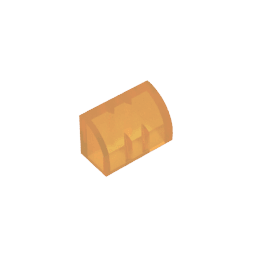 Brick Curved 1 x 2 x 1 No Studs #37352 Brick Curved 1 x 2 x 1 No Studs #37352 - 120-Trans Orange Lego Block Sets Alternative