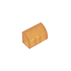 Brick Curved 1 x 2 x 1 No Studs #37352 Brick Curved 1 x 2 x 1 No Studs #37352 - 120-Trans Orange Lego Block Sets Alternative