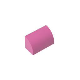 Brick Curved 1 x 2 x 1 No Studs #37352 Brick Curved 1 x 2 x 1 No Studs #37352 - 12-Dark Pink Lego Block Sets Alternative