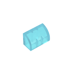 Brick Curved 1 x 2 x 1 No Studs #37352 Brick Curved 1 x 2 x 1 No Studs #37352 - 152-Trans Light Blue Lego Block Sets Alternative