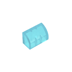 Brick Curved 1 x 2 x 1 No Studs #37352 Brick Curved 1 x 2 x 1 No Studs #37352 - 152-Trans Light Blue Lego Block Sets Alternative