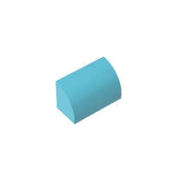 Brick Curved 1 x 2 x 1 No Studs #37352 Brick Curved 1 x 2 x 1 No Studs #37352 - 46-Medium Azure Lego Block Sets Alternative