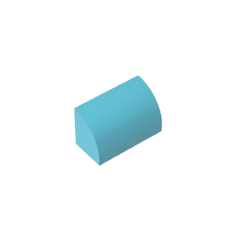 Brick Curved 1 x 2 x 1 No Studs #37352 Brick Curved 1 x 2 x 1 No Studs #37352 - 46-Medium Azure Lego Block Sets Alternative