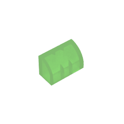 Brick Curved 1 x 2 x 1 No Studs #37352 Brick Curved 1 x 2 x 1 No Studs #37352 - 140-Trans Green Lego Block Sets Alternative