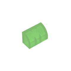 Brick Curved 1 x 2 x 1 No Studs #37352 Brick Curved 1 x 2 x 1 No Studs #37352 - 140-Trans Green Lego Block Sets Alternative
