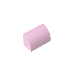 Brick Curved 1 x 2 x 1 No Studs #37352 Brick Curved 1 x 2 x 1 No Studs #37352 - 17-Pale Pink Lego Block Sets Alternative